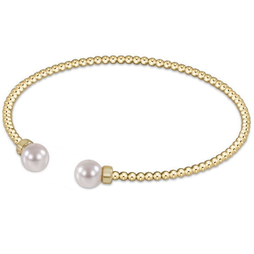 Classic Gold / Pearl 2mm Cuff Bracelet