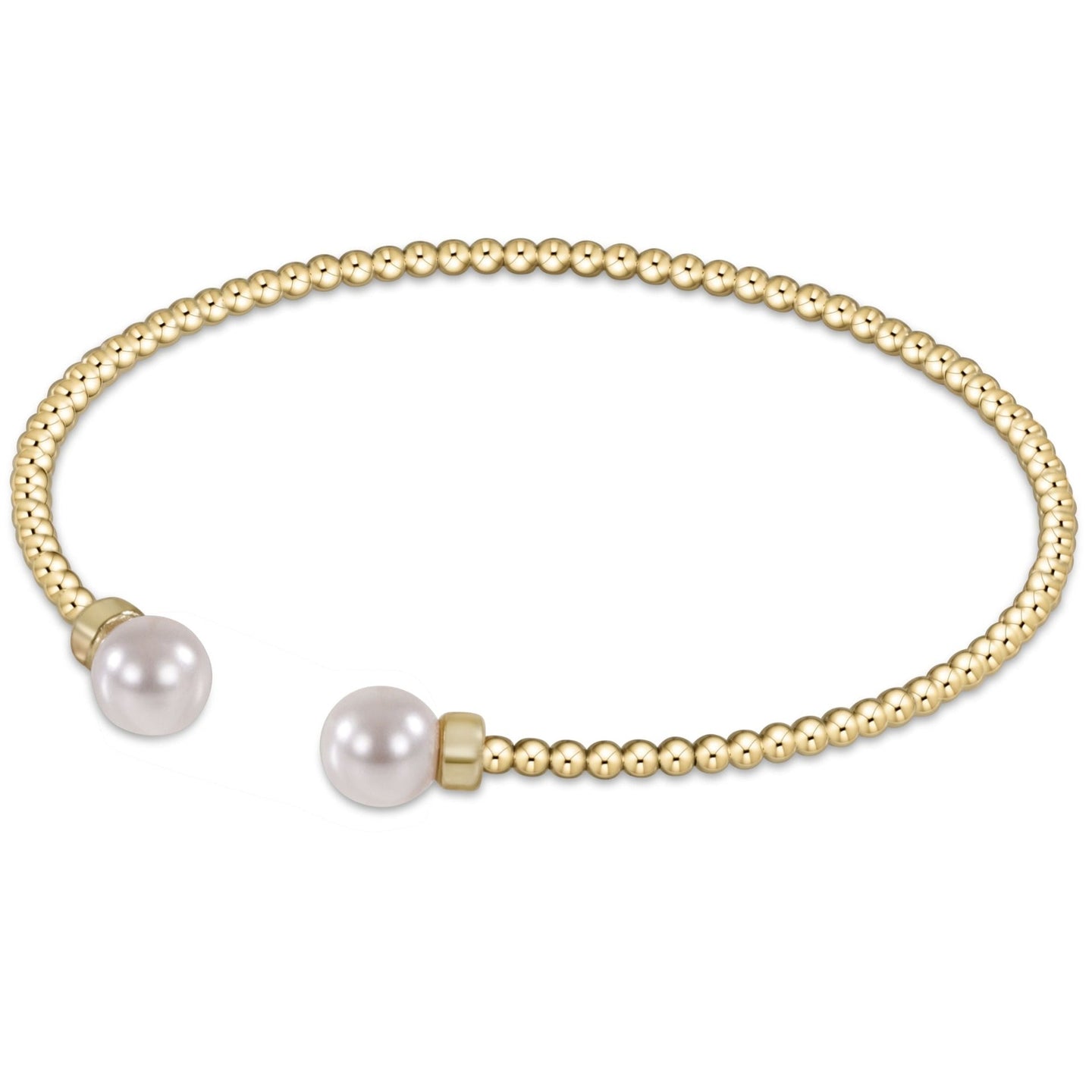 Classic Gold / Pearl 2mm Cuff Bracelet