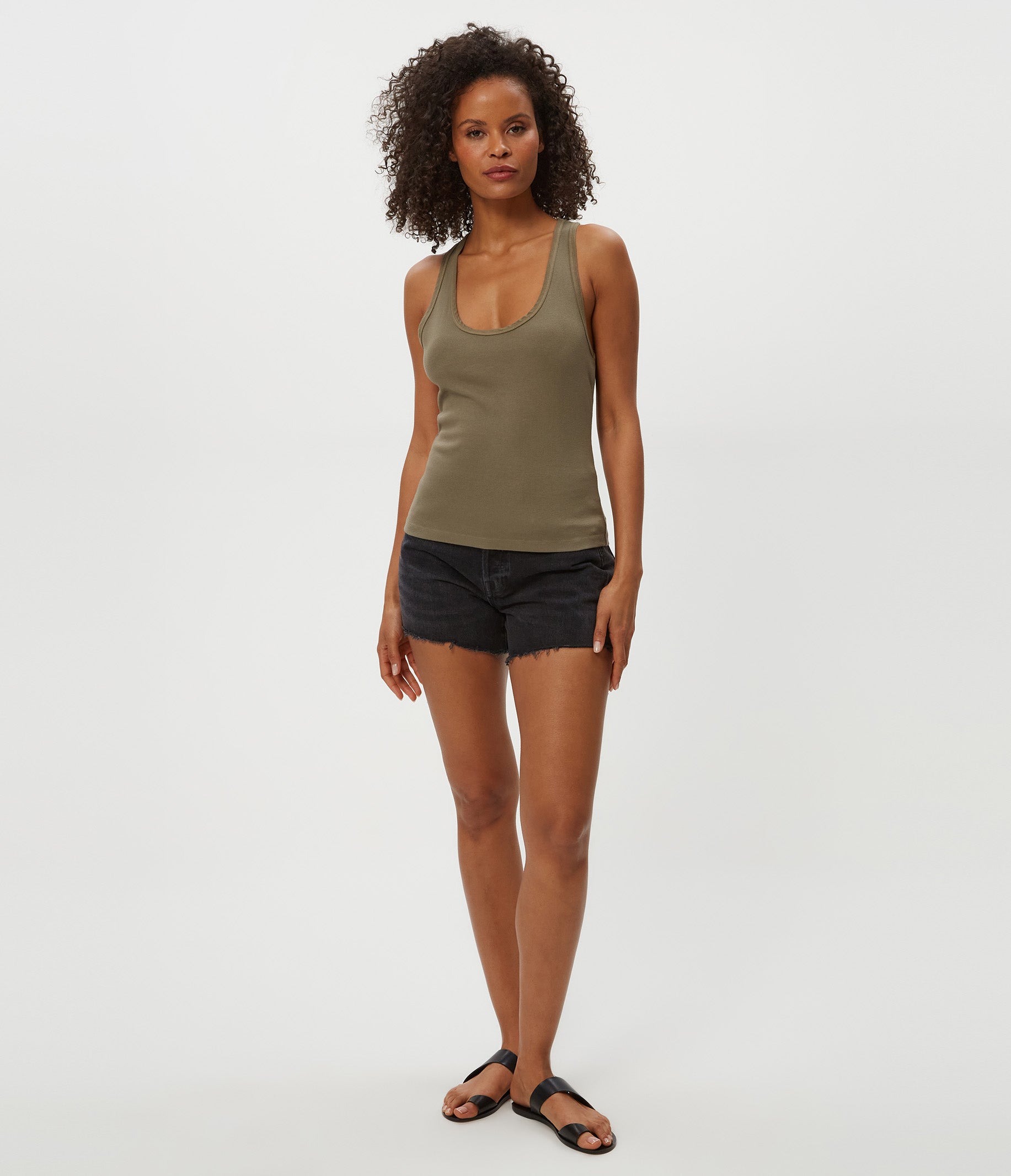 Cher Rib Scoop Neck Tank