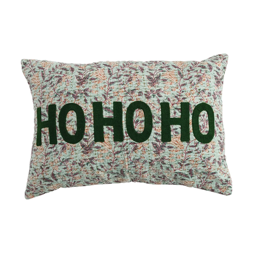 Ho Ho Ho Embroidered Voile Pillow