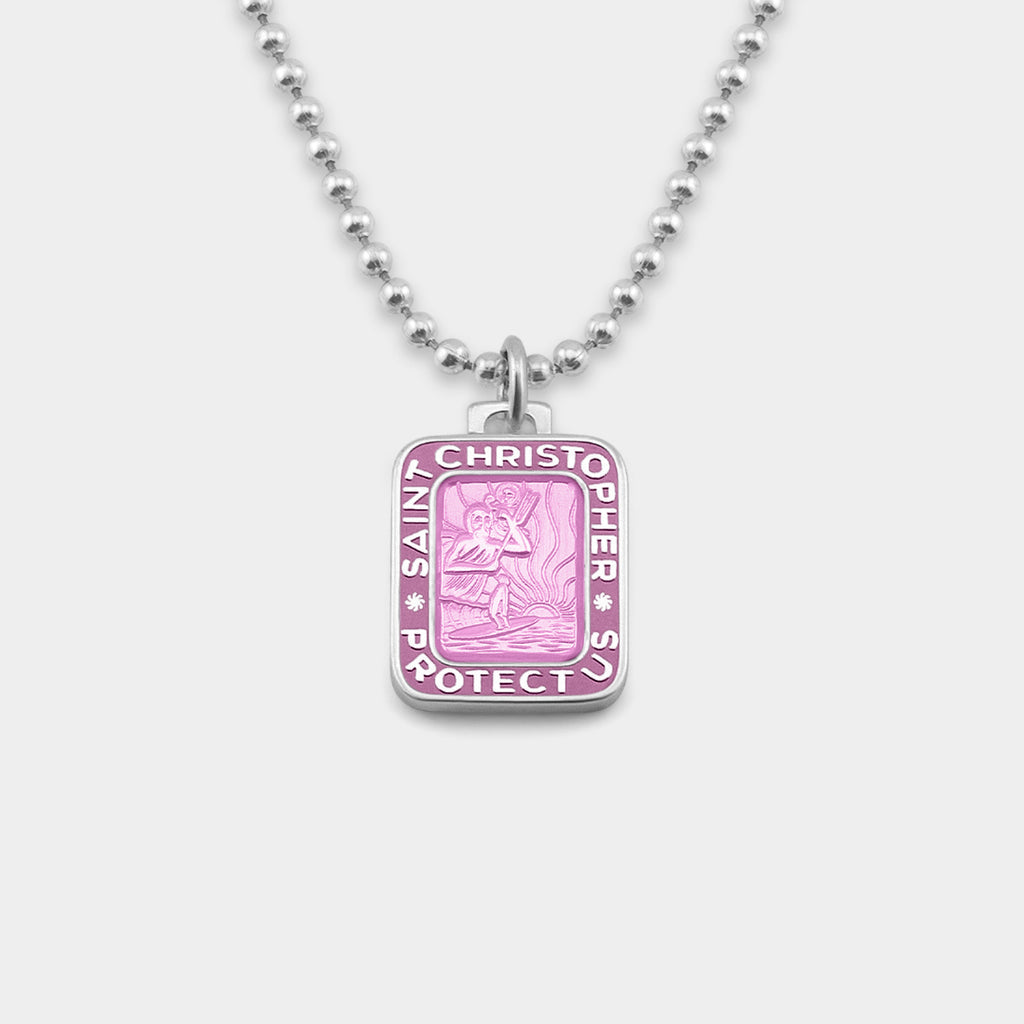 St. Christopher RECTANGLE Surf Necklace