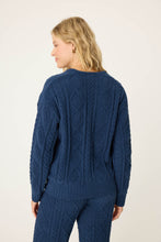 Midnight Cozy Cable V Sweater