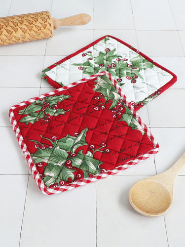 Holly Song Patchwork Potholder