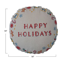 Happy Holidays Round Pillow