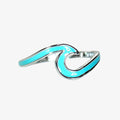 Silver Turquoise Enamel Wave Ring