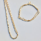 Gold Chain & Beaded Stretch Bracelet