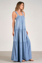 Chambray Tiered Maxi Dress