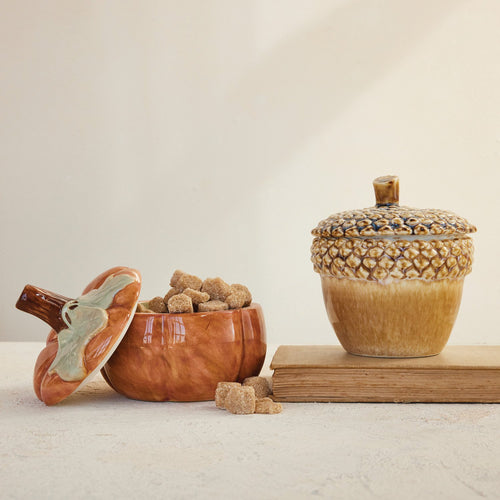 Pumpkin Stoneware Canister