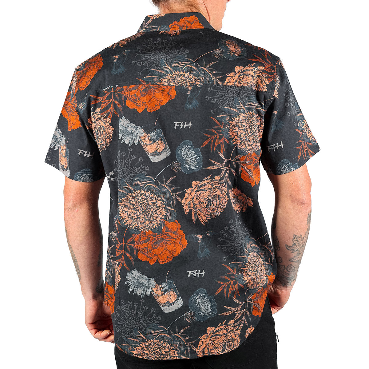 Scene Vintage Black Button-Up Shirt