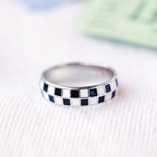 Silver Checkerboard Ring