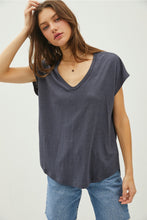 Raw Edge V Linen Tee