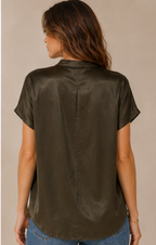 Elise Satin V Blouse