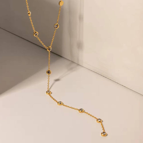 Cosmos CZ Lariat Necklace