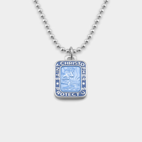 St. Christopher RECTANGLE Surf Necklace
