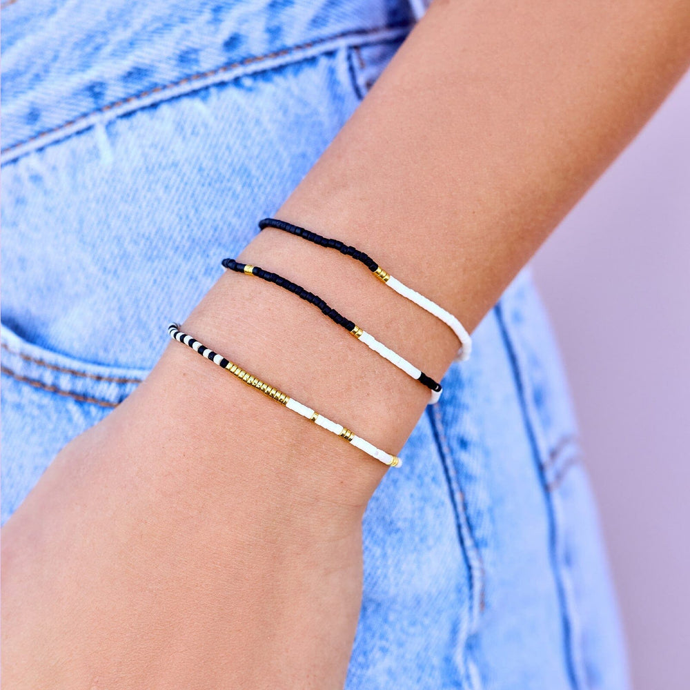 Monochrome Stretch Bracelet Set Of 3
