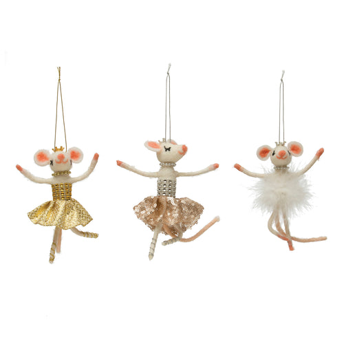 Felt Ballerina Mouse Ornament