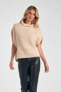 Short-Sleeve Turtleneck Sweater