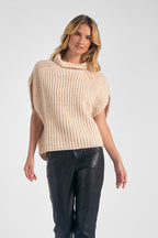 Short-Sleeve Turtleneck Sweater