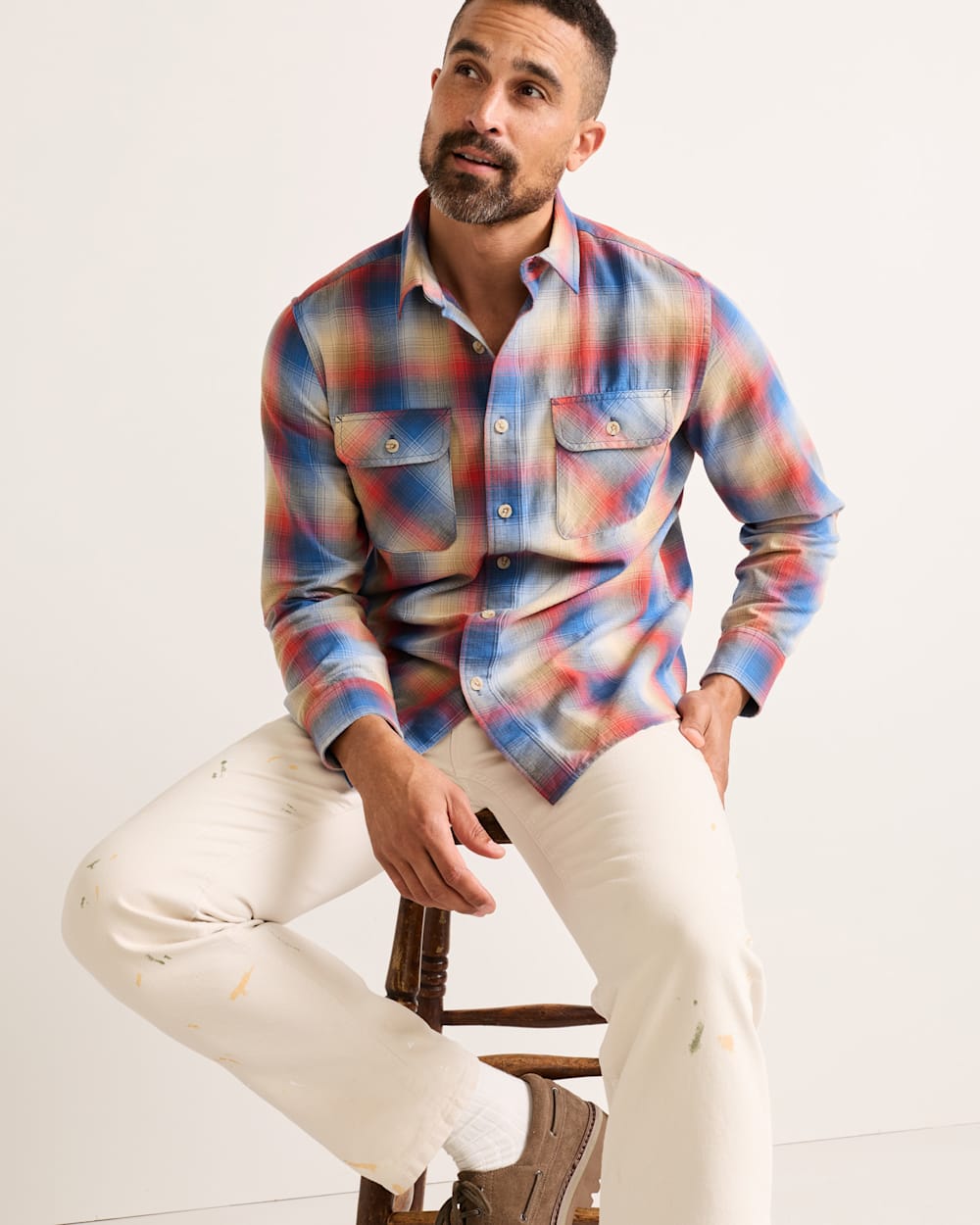 Beach Shack Plaid Button-Up