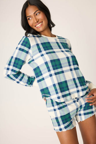 Cozy Life Plaid Thermal Velour Top