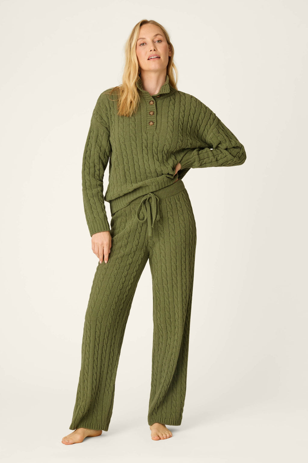 Cozy Cable Chenille Olivine Pants