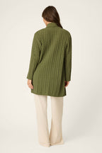 Cozy Cable Chenille Olivine Cardigan