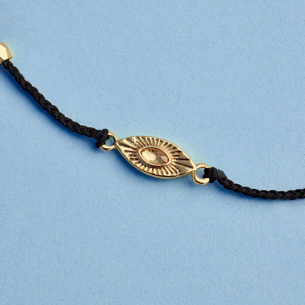 Gold Sunburst Eye Charm Bracelet