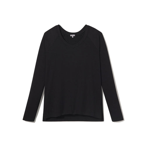 Frankie Black V Rib Long-Sleeve