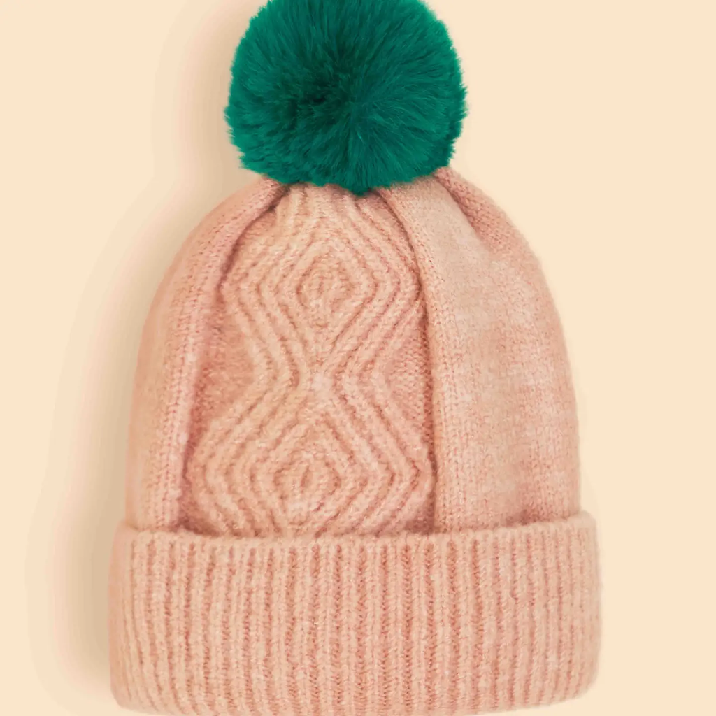 Ingrid Pom Pom Pink Beanie