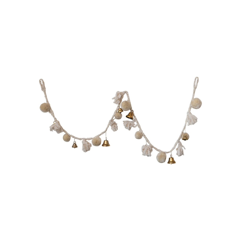 White Tassel & Bells Garland
