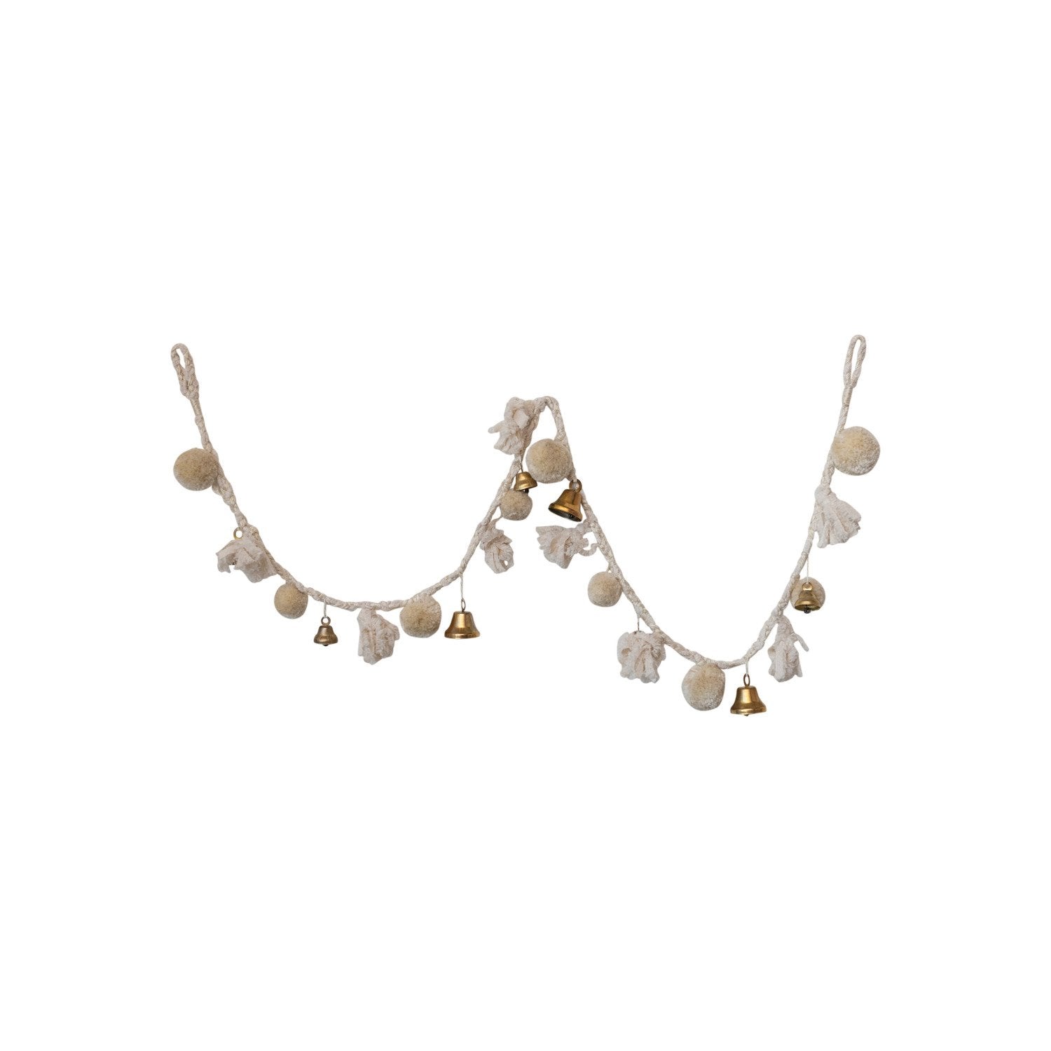 White Tassel & Bells Garland