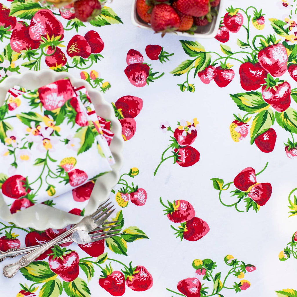 Strawberry Basket Ivory 54" x 54" Tablecloth