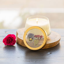 Blushing Rosewood Medium Pressed Floral Candle