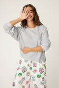 Heather Cloud Waffle Knit L/S Top