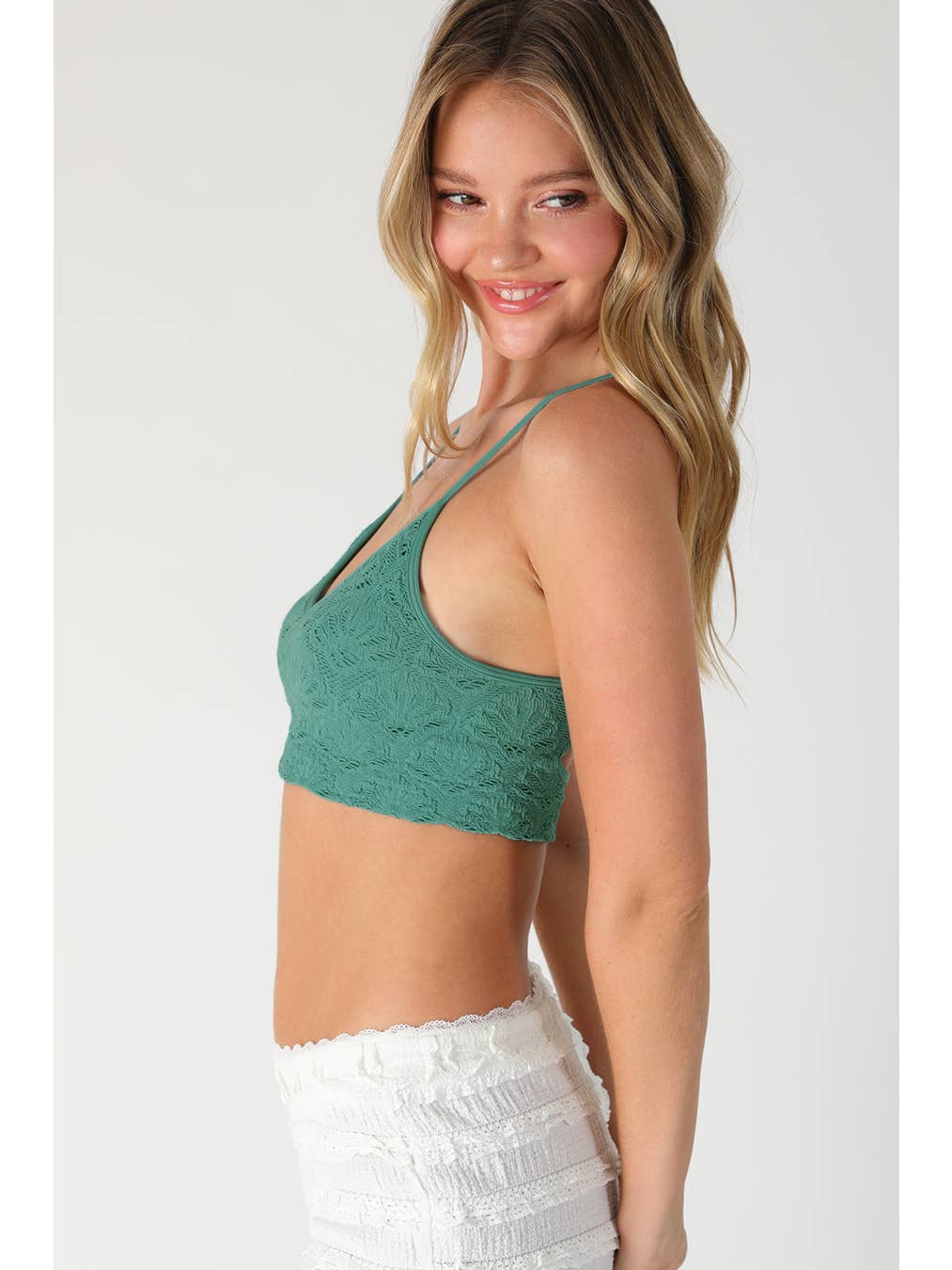 Textured Lace Cut-Out Bralette