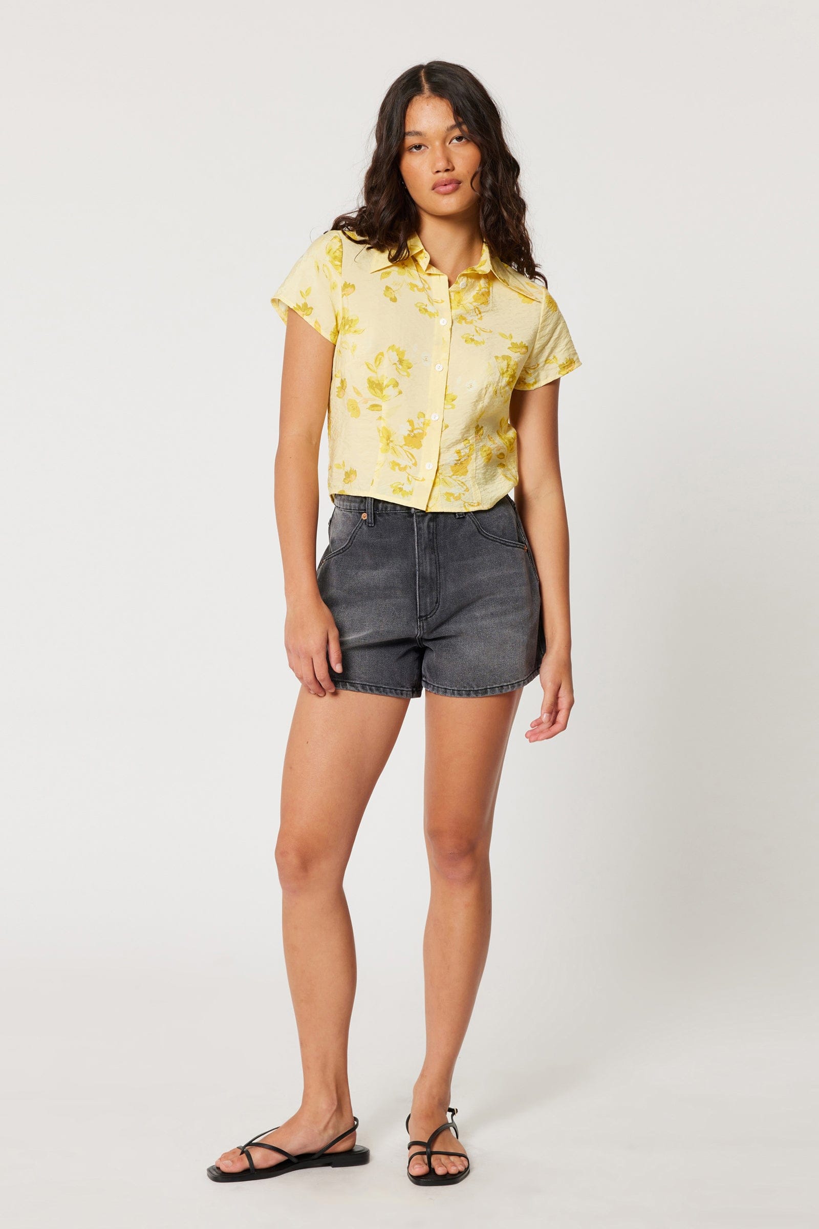 Worn Black Mirage Denim Short