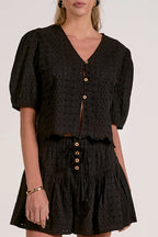 Ellen Black Eyelet Blouse
