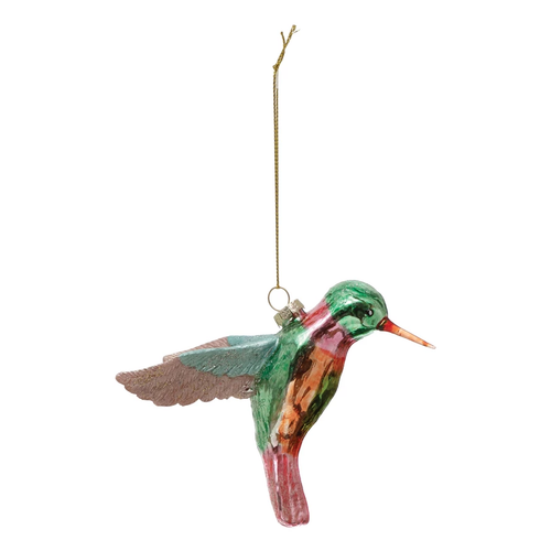 Glass Hummingbird Ornament