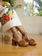 Chasing Sunsets Suede Floral Heel
