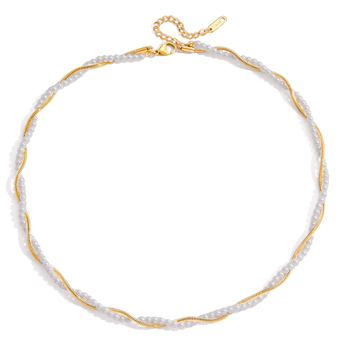 Pearl & Gold Twist Necklace