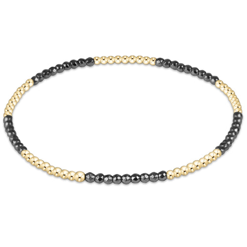 Blissful Pattern 2mm Charcoal Faceted Hematite Bracelet