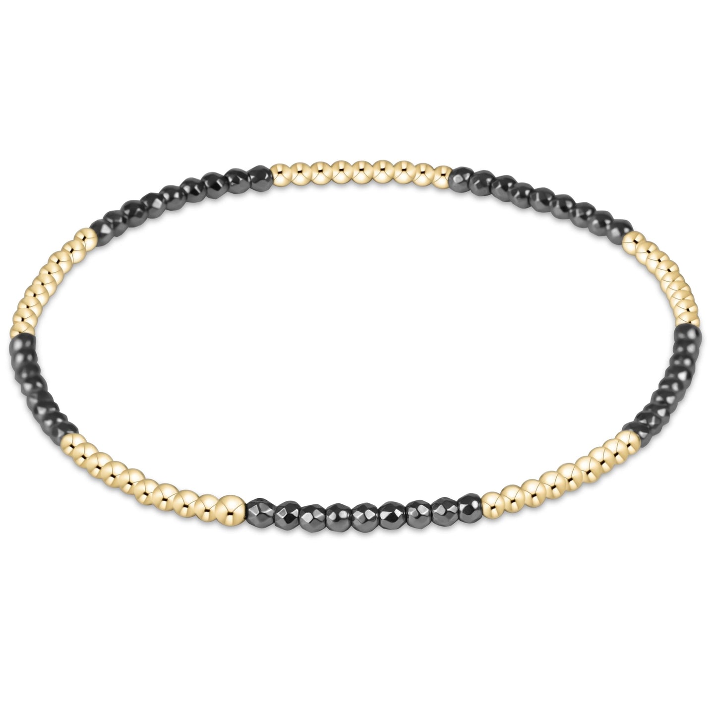 Blissful Pattern 2mm Charcoal Faceted Hematite Bracelet