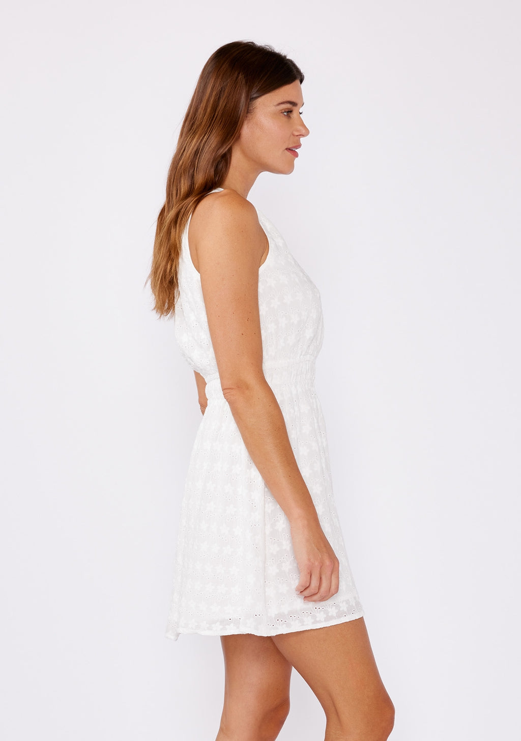 White Floral Eyelet Dress