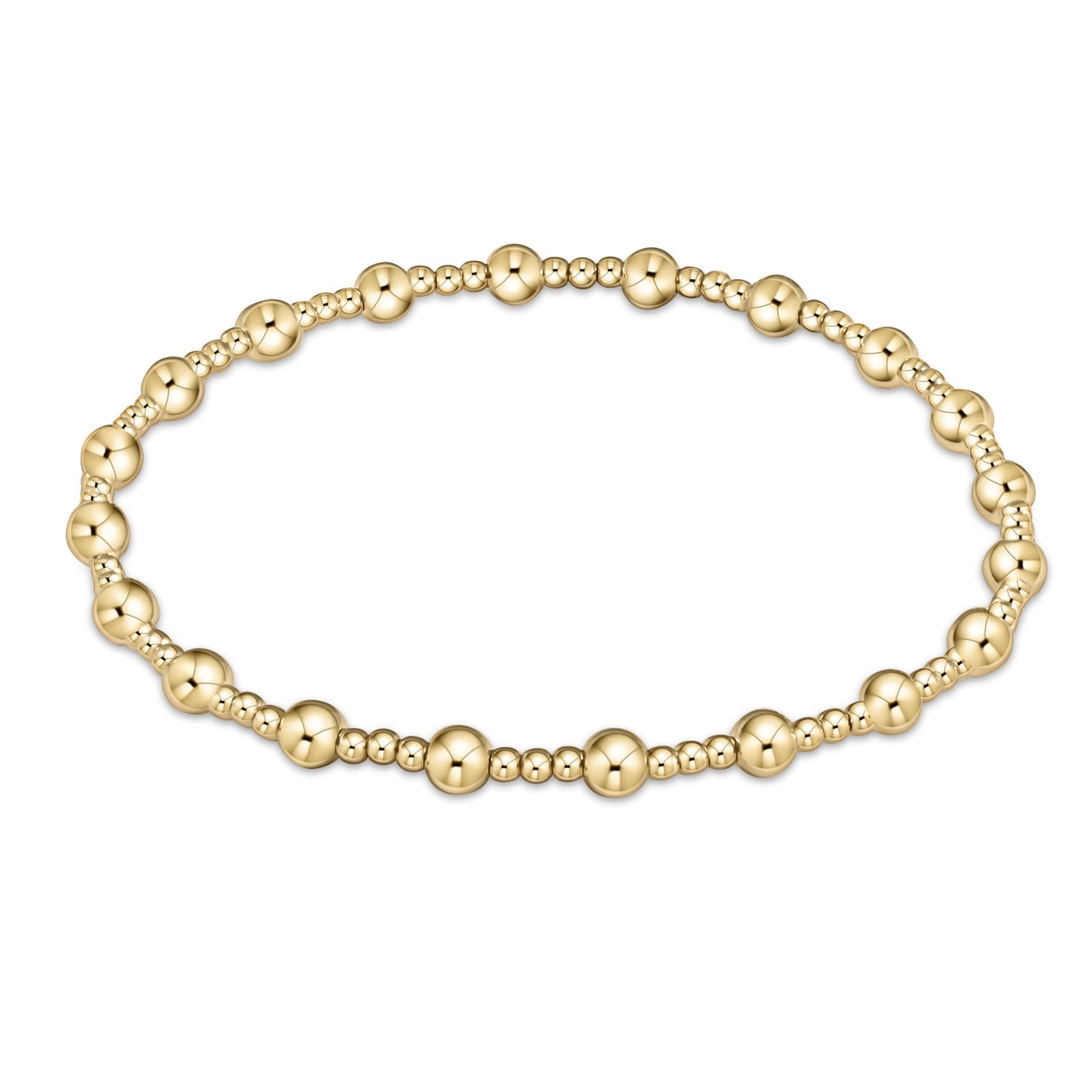 Classic Gold 4mm Sincerity Pattern Bead Bracelet