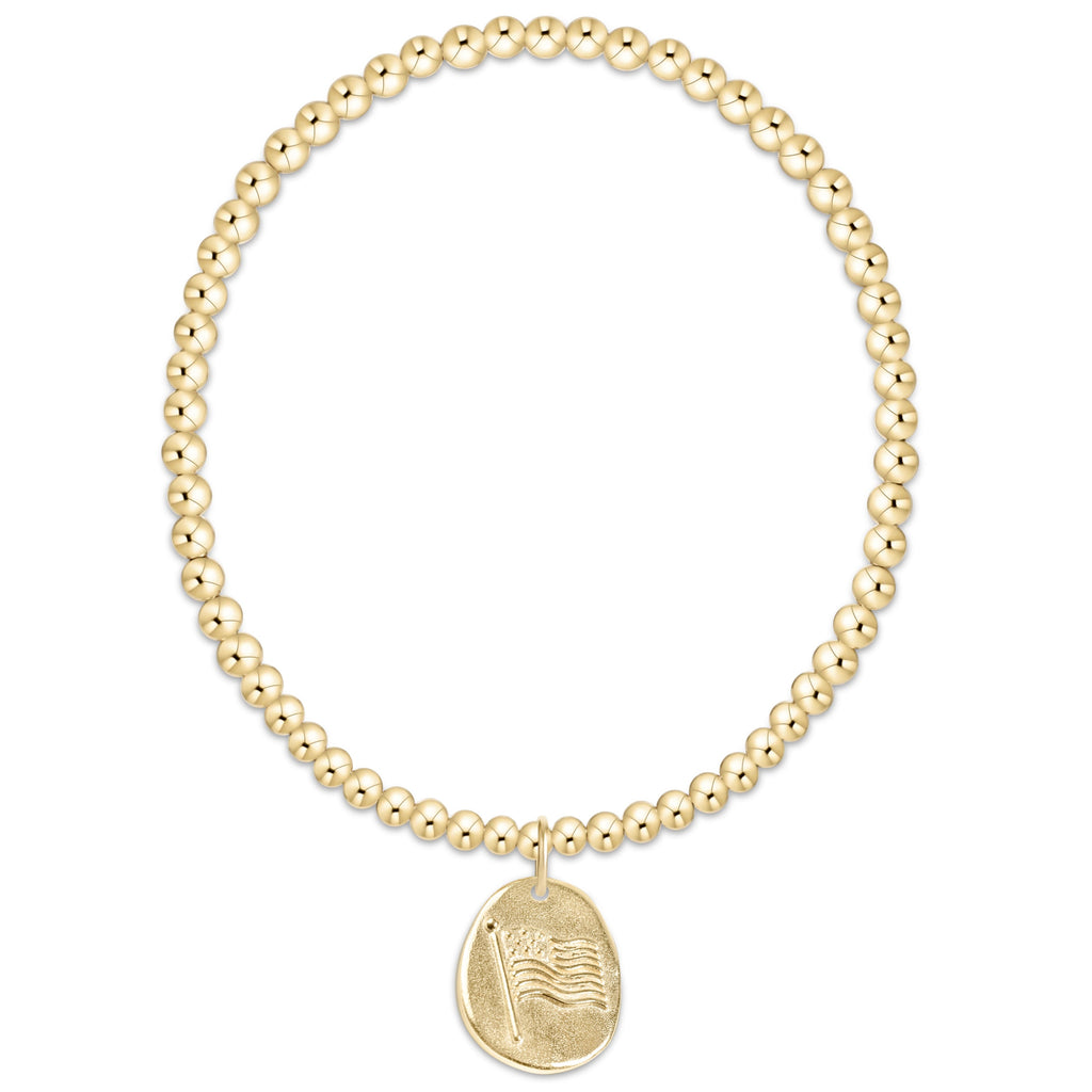 Classic Gold 3mm Inspire America Charm Bracelet