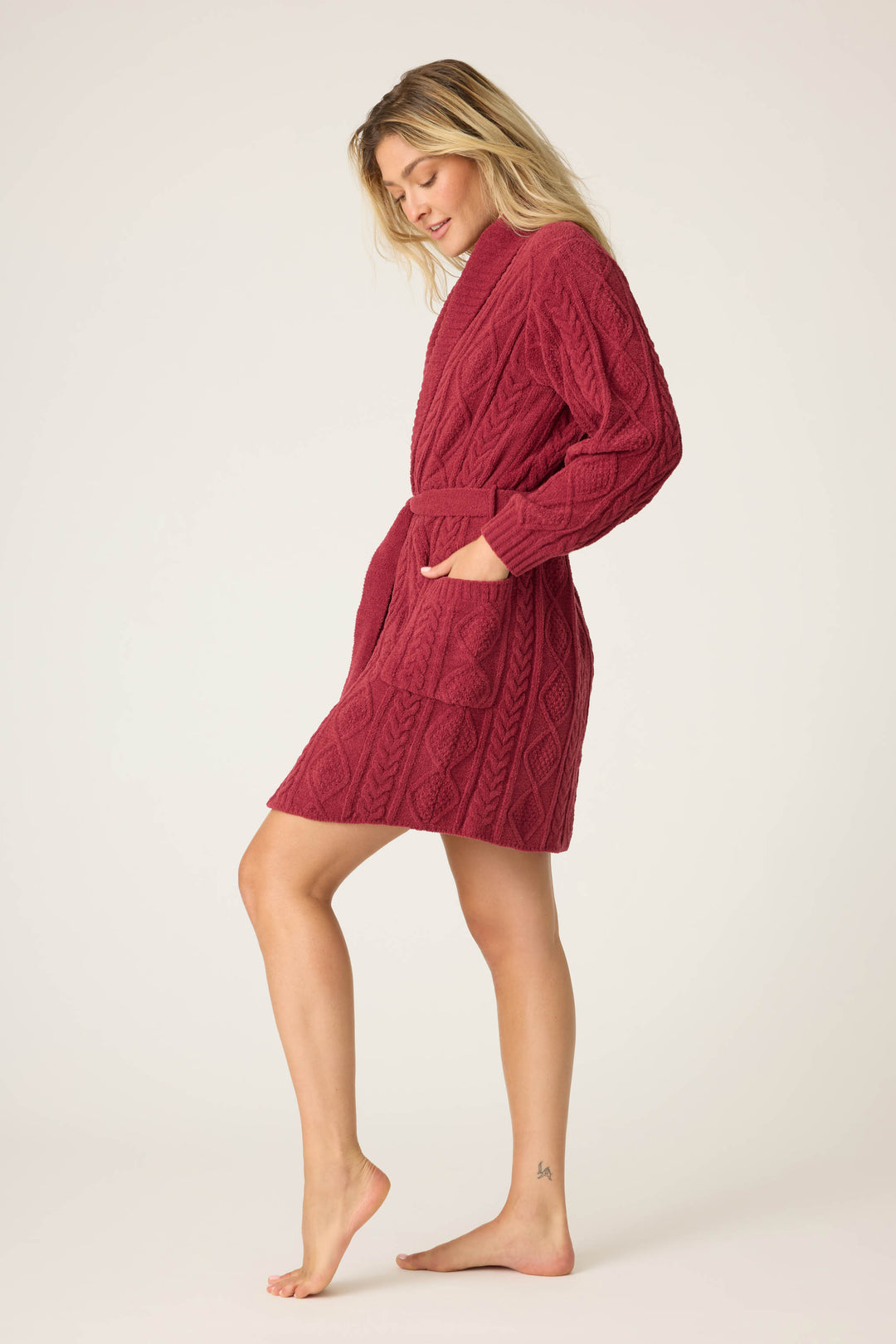 Cozy Cable Knit Port Robe
