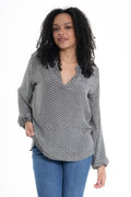 Print Long-Sleeve Blouse