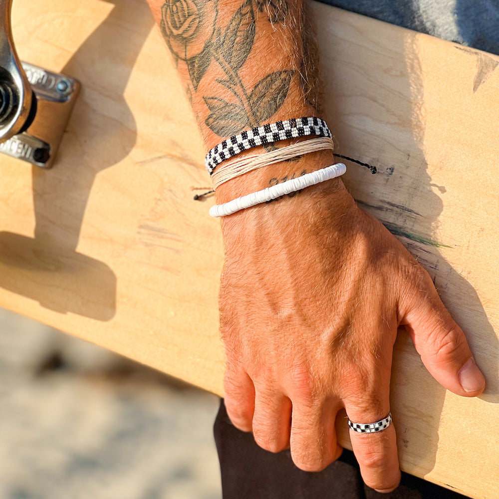 White Disc Stretch Bracelet