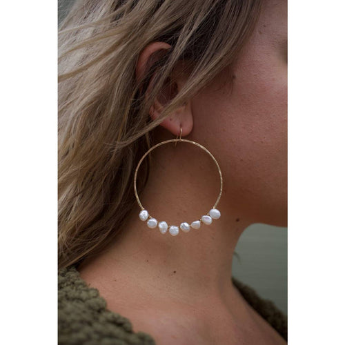 Island Freshwater Pearl Hoops