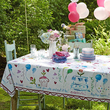 Happy Birthday Watercolor Tablecloth